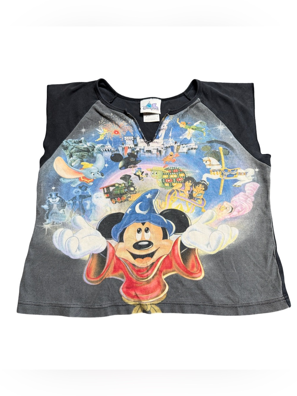 Vintage Disneyland Resort Mickey Mouse Character Collage Top Size M